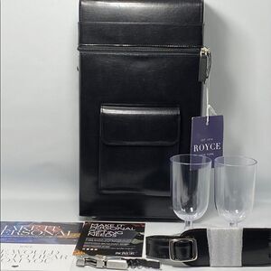 ROYCE New York Leather Connoisseur Wine Carrier